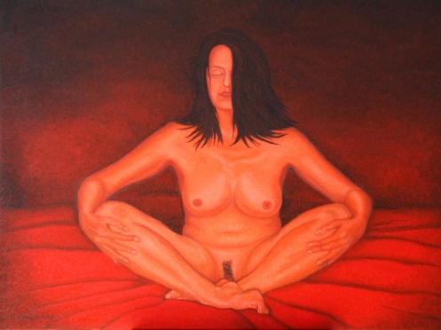 Venus in Rot 1-2015, Öl auf Leinwand, 140 x 100 cm