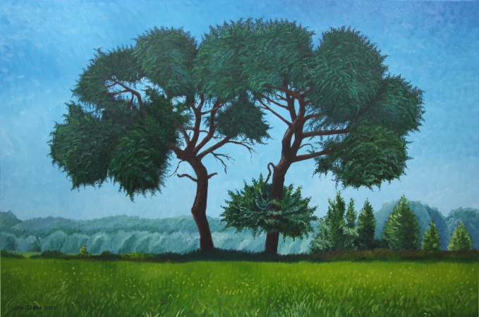 Baumgruppe auf Rügen, Öl auf Leinwand, 150 x 100 cm