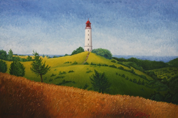 Leuchtturm auf Hiddensee, Öl auf Leinwand, 150 x 100 cm
