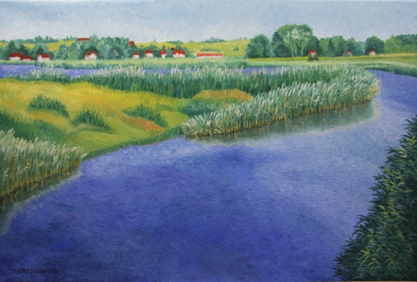 Kanal auf Rügen, Öl auf Leinwand, 150 x 100 cm